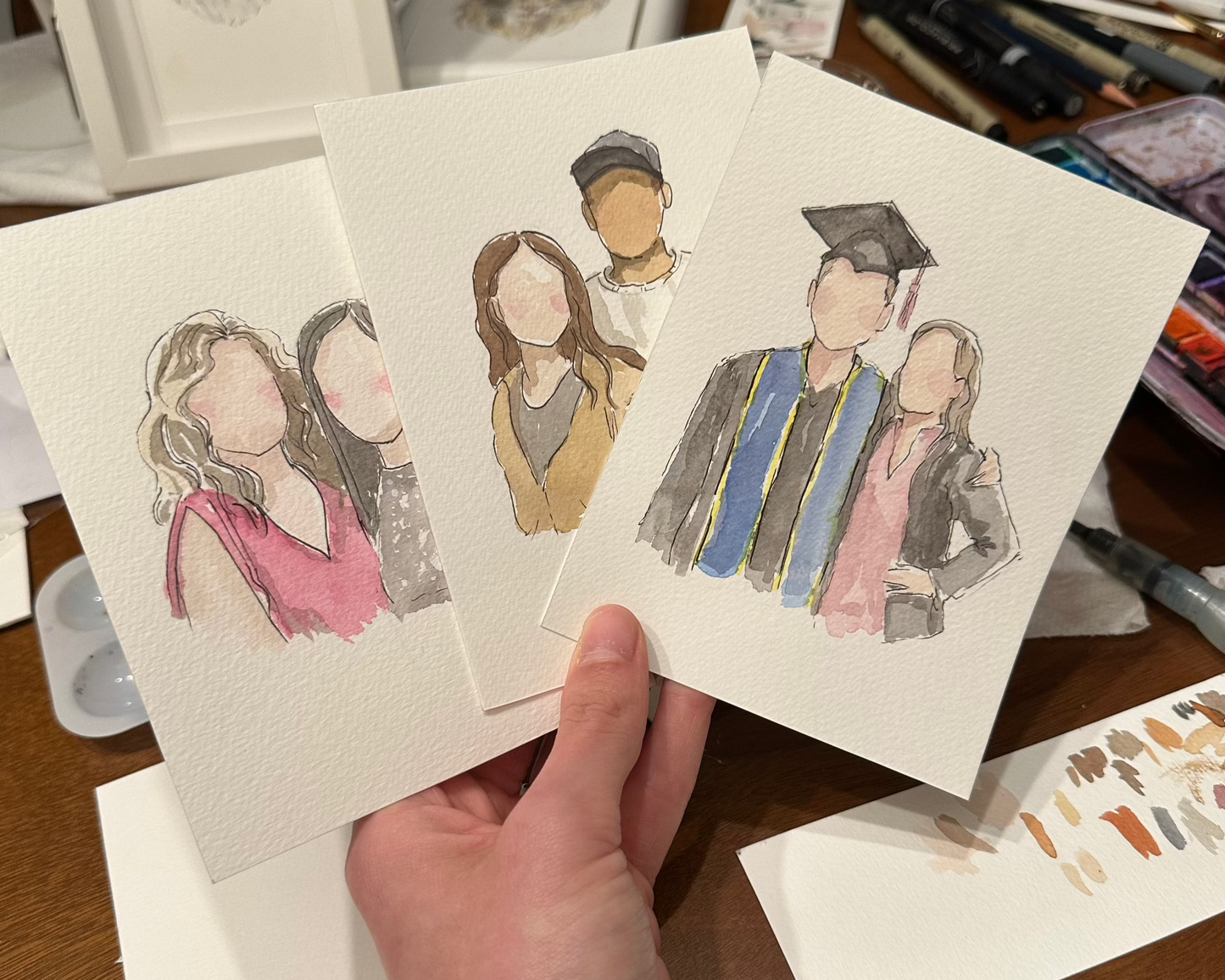 Custom Watercolor Couple Portrait