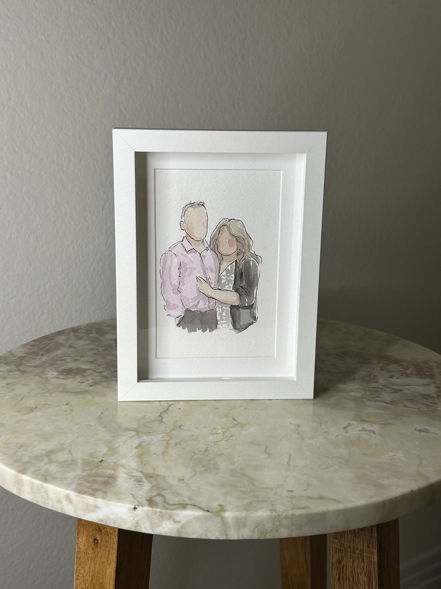 Custom Watercolor Couple Portrait