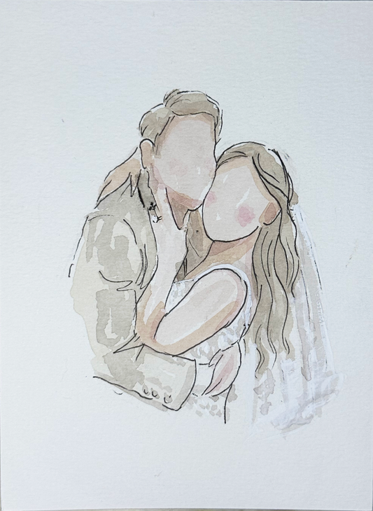 Custom Watercolor Couple Portrait
